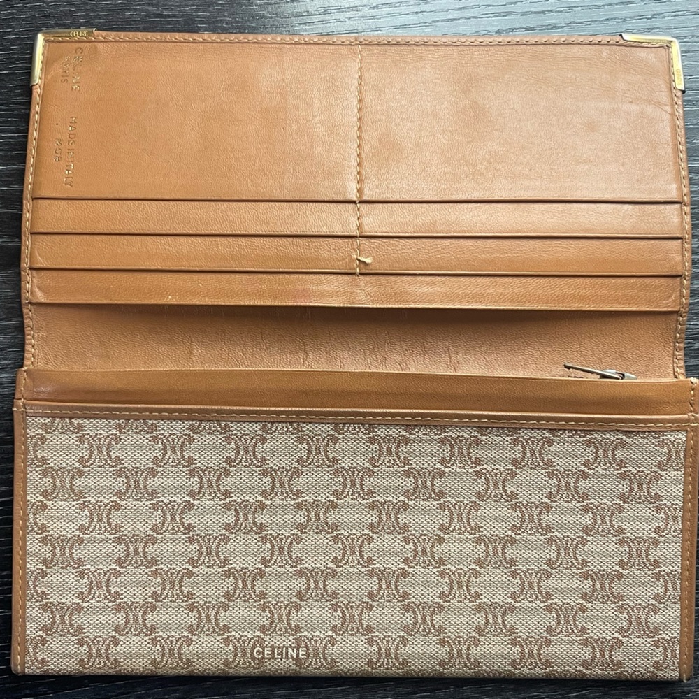 Celine vintage macadam canvas long wallet
